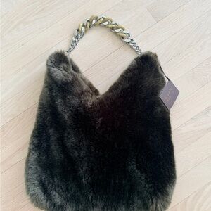 Faux Fur Chain Shoulder Bag